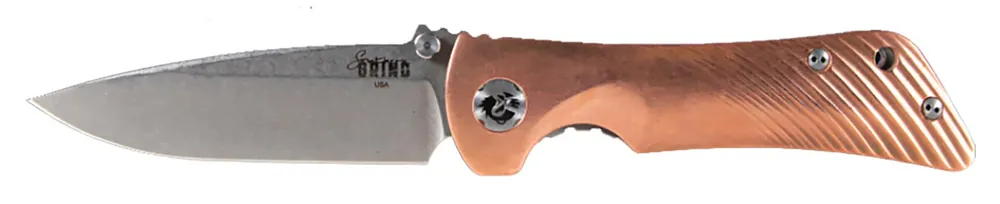 Southern Grind Spider Monkey 3.25" Folding Drop Point Plain Satin S35VN SS Blade/ Titanium/Copper Handle Includes Pocket Clip