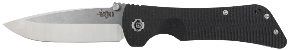 Southern Grind Bad Monkey 4" Folding Drop Point Plain Satin Steel Blade Black G10 Handle Includes Pocket Clip