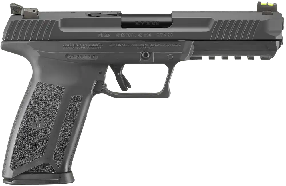Ruger Ruger-57 Pro 5.7x28mm 4.94" 20+1 Black Nylon Frame Black Oxide Slide/Barrel Picatinny Rail Optic Cut Slide 16403