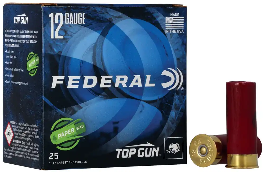 Federal Top Gun Steel Paper Wad Shotshells 12ga 2-3/4" 1 oz 7-1/2 Steel Shot 25 Shells Per Box