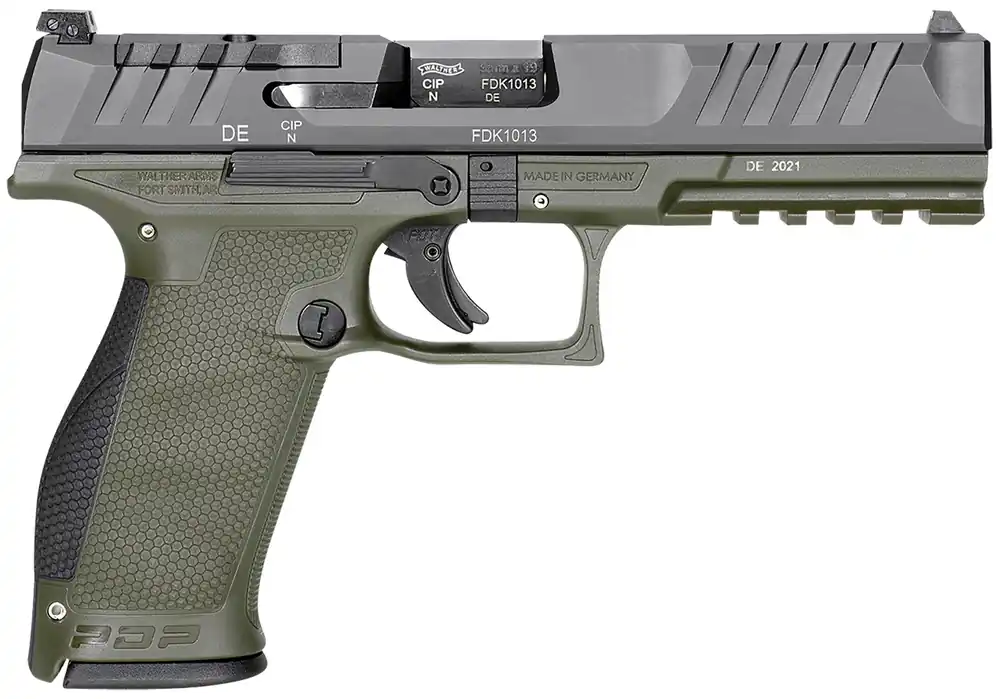 Walther Arms PDP Optic Ready 9mm Luger 4.50" 18+1 Black & Green Pistol
