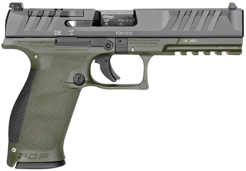 Walther PDP Optic Ready 9mm 18+1 5" Steel Barrel Steel Slide Polymer Frame 3-Dot Sights Adj Rear Sight Optic Ready 2858398