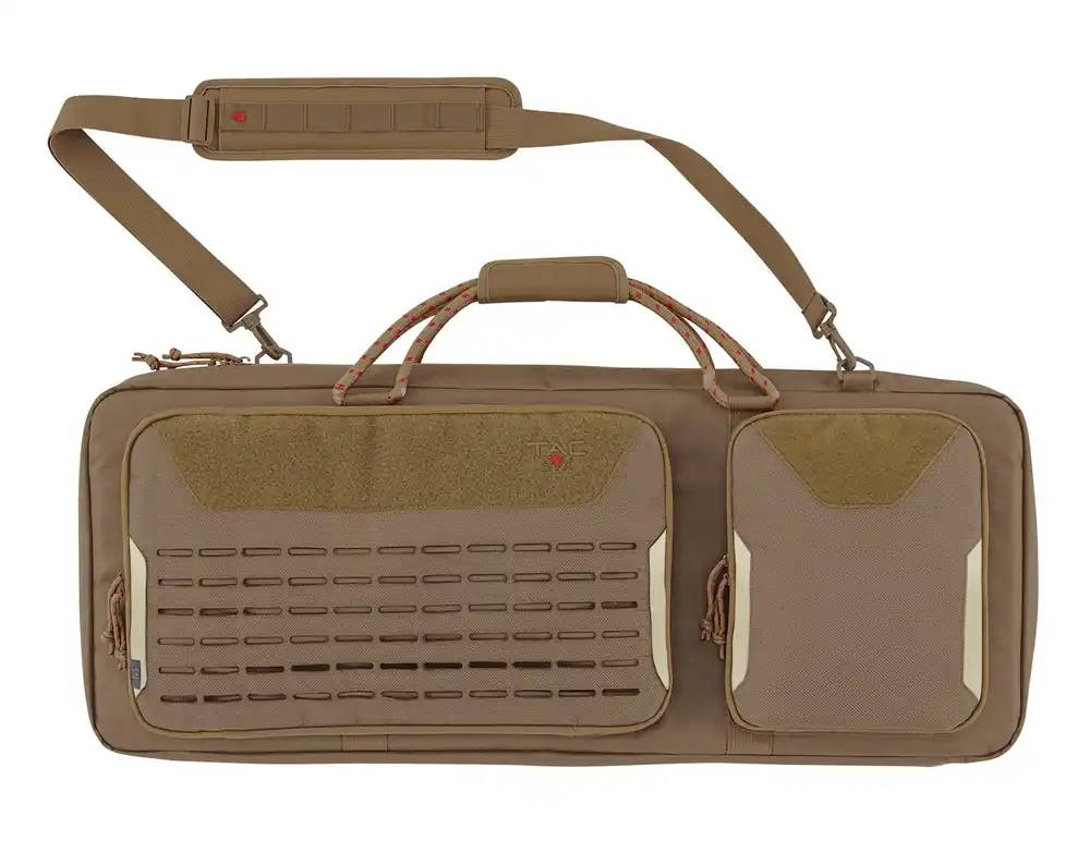 Tac Six Squad Tactical Pistol Case 32 Coyote with Large Exterior & Interior Pockets"
