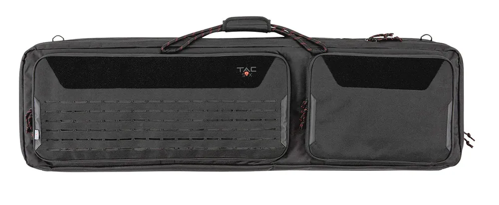 Tac Six Unit Tactical Rifle Case 46 Black Holds 2 Rifles with Large Exterior Pockets & Padded Shoulder Strap"