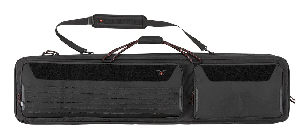 Tac Six Unit Tactical Rifle Case 55 Black Holds 2 Rifles with Large Exterior Pockets & Padded Shoulder Strap"