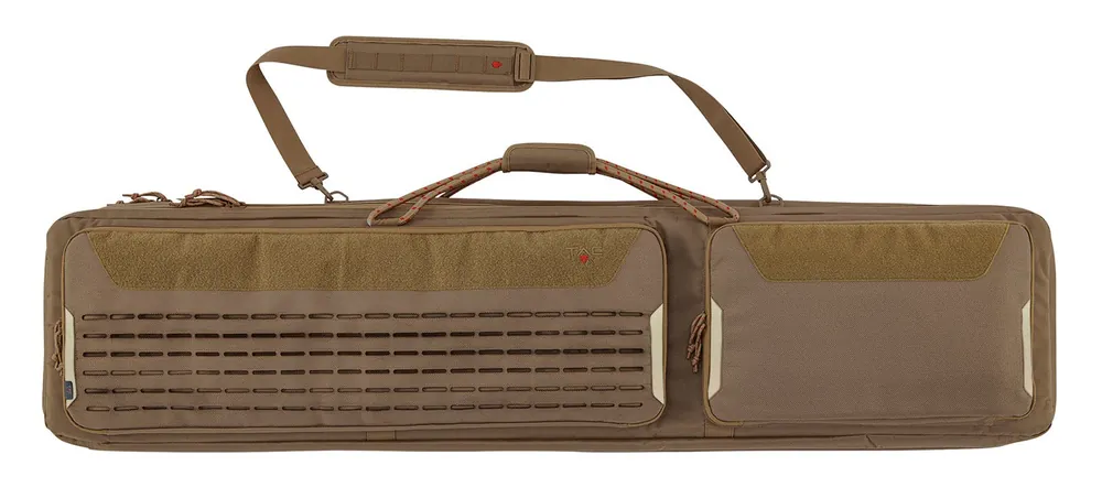 Tac Six Unit Tactical Rifle Case 55 Coyote Holds 2 Rifles with Large Exterior Pockets & Padded Shoulder Strap"