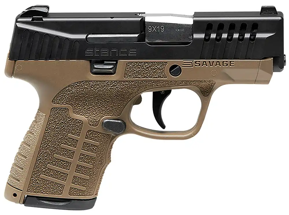 Savage Arms Stance 9mm Luger 3.20" 7+1/8+1, Flat Dark Earth Polymer Frame