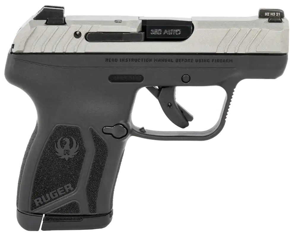 Ruger LCP Max .380ACP 2.80" 10+1 Black Polymer Frame Silver Cerakote Slide Fiber Optic Front Sight 13720