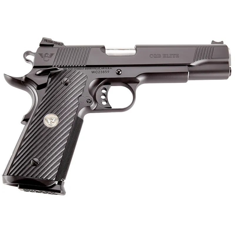 Wilson Combat CQB Elite .45ACP Pistol 8+1 5" Match Grade Barrel Steel Slide & Frame Adjustable Rear Sight G10 Starburst Grips Black CQBEFS45A
