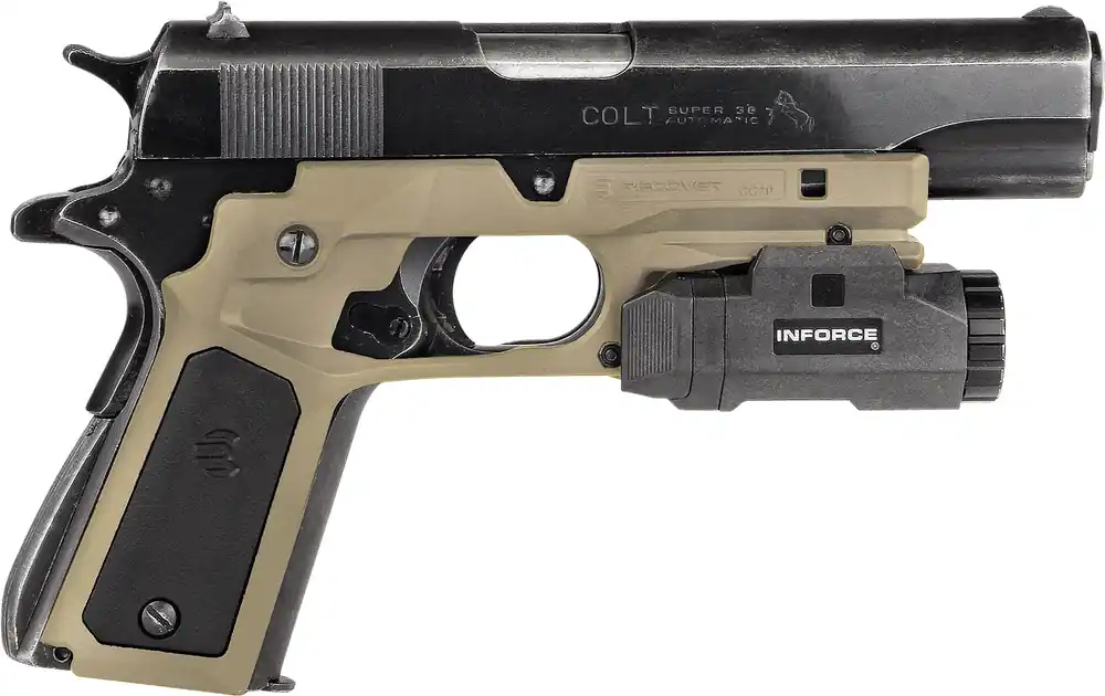 Recover Tactical Frame Grip Tan Polymer w/ Interchangeable Panels Standard 1911