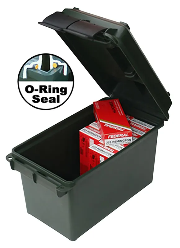 MTM Ammo Can 50 Cal Rifle Black Polypropylene 7.4" x 13.5" x 8.5" 25 lbs