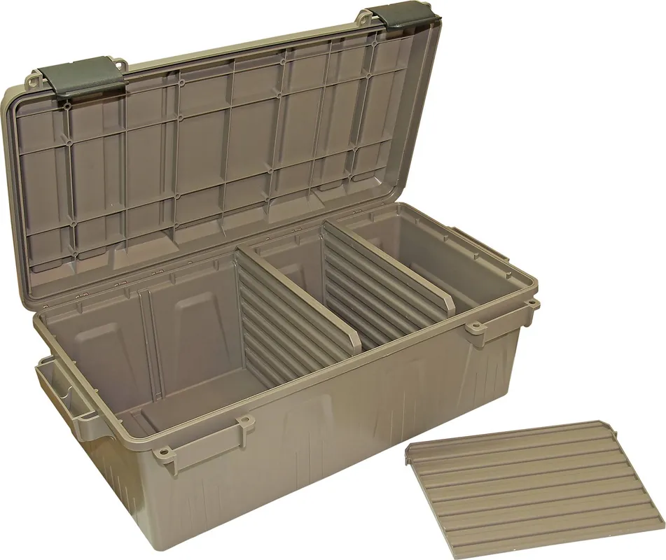 MTM Ammo Crate Divided Utility Box Beige High Impact Polypropylene 21" x 11.2" x 7.5" 75 lbs