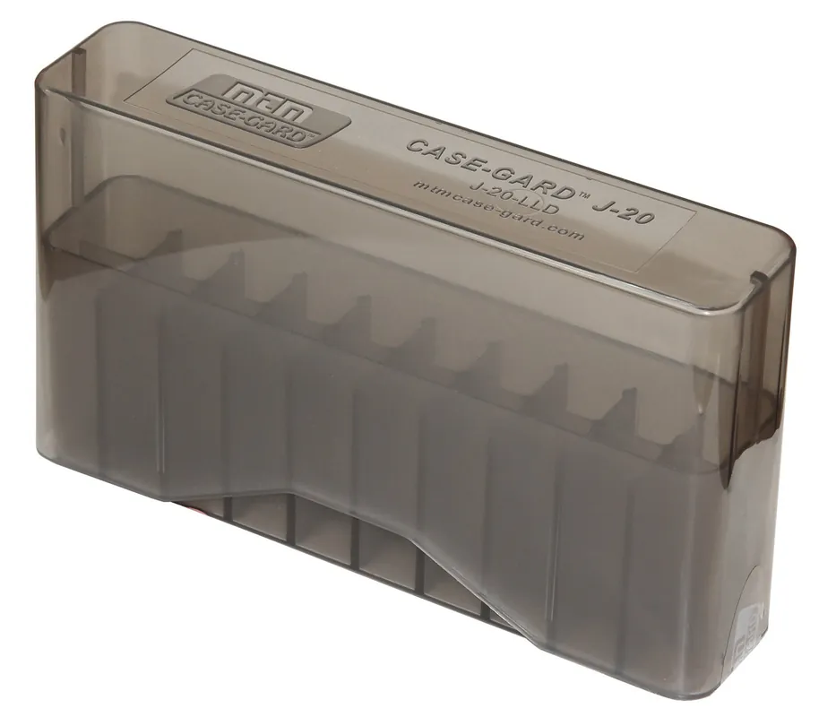 MTM Case-Gard Slip-Top Ammo Box 338 Win Mag 7mm Rifle Clear Smoke Polypropylene 20rd