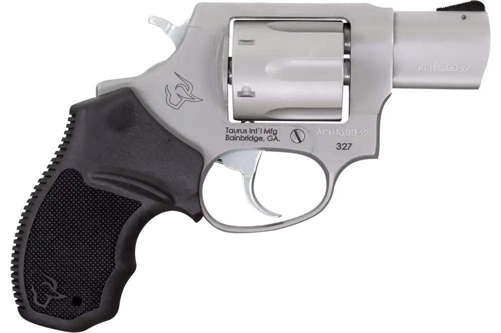 Taurus 327 SA/DA 327 Federal Mag, 2", 6rd, Matte Stainless Steel, Finger Groove Rubber Grip