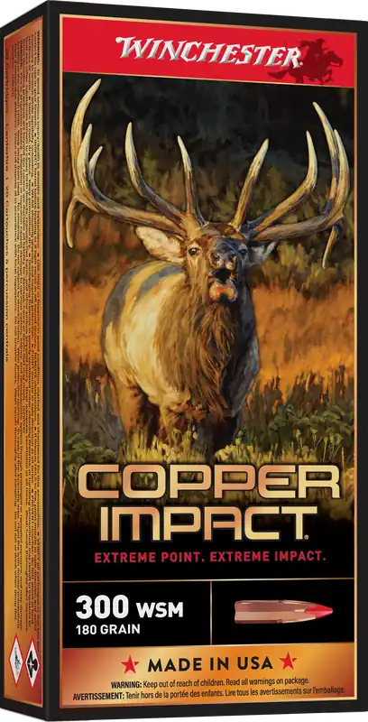 Winchester Ammo Copper Impact 300 WSM 180 gr Extreme Point Copper 20 Bx/ 10 Cs (Lead Free)