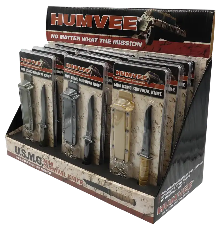 Humvee Adventure Gear Humvee Combat Knife Display 3.5" USMC Combat Knife Display