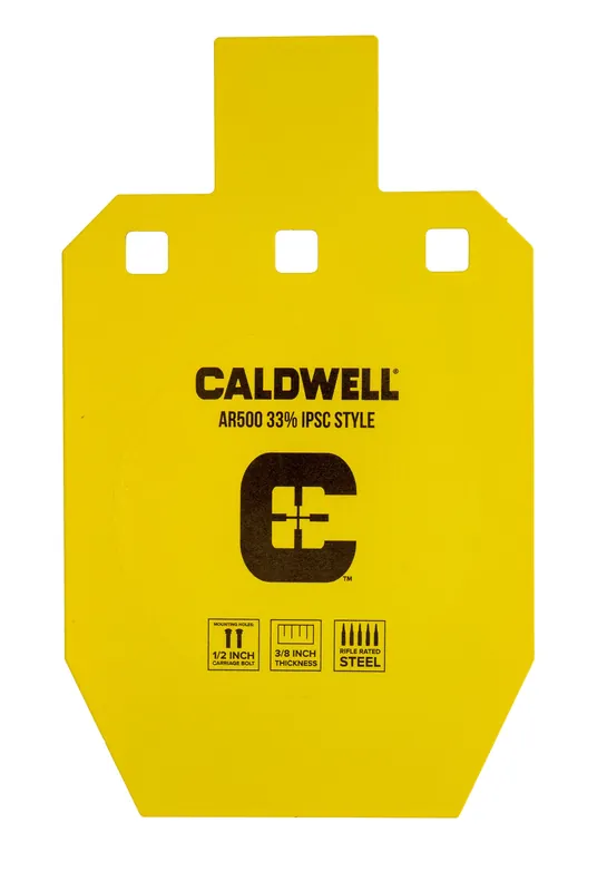 Caldwell IPSC 33% Yellow AR500 Steel Hanging