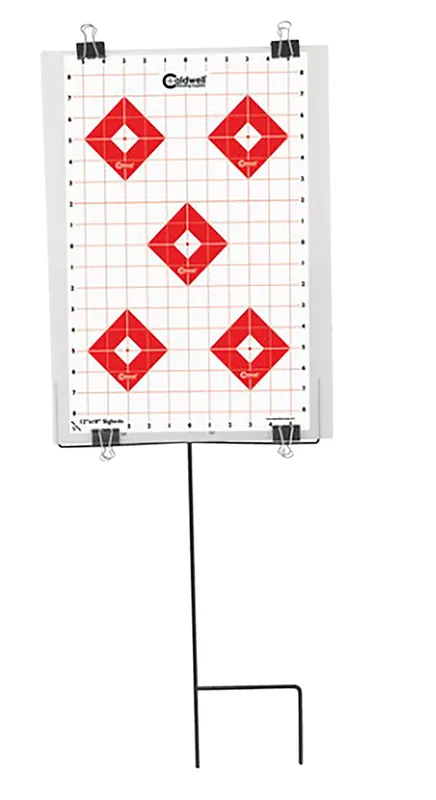 Caldwell Ultra Portable Target Stand Black/Red/White Steel Silhouette/Shapes Standing Includes 8 Silhouette Targets/8 Sight-In Targets
