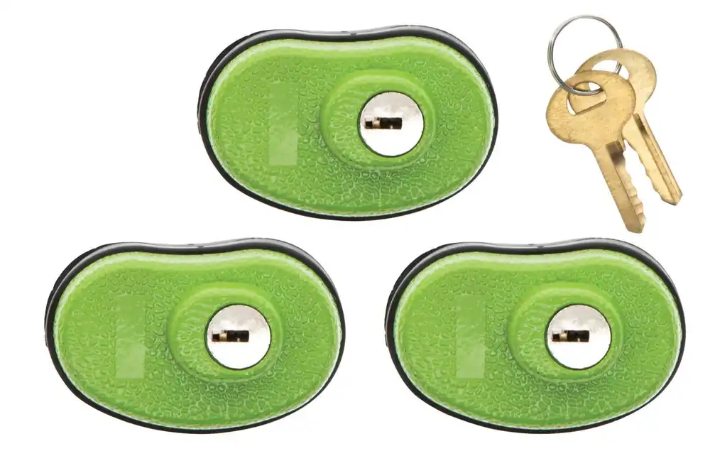 Lockdown Trigger Lock Open With Key Green 3 Per Pack