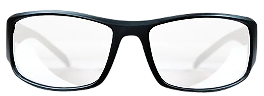 M&P Accessories 110168 Thunderbolt Shooting Glasses Clear Mirror Lens Black Polymer Full Size Frame Includes Case & Cleaning Cloth