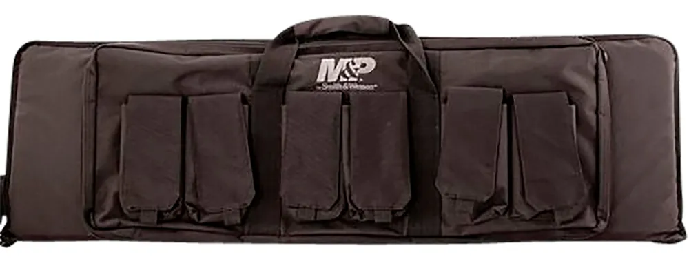 M&P Accessories Pro Tac 42 Black Nylon with Full Length External Pocket & 6 Magazine Pouches Includes Padded Shoulder Strap"