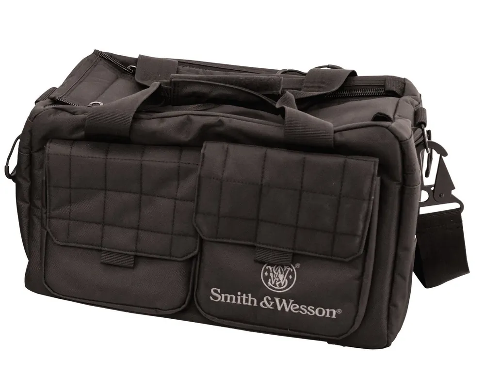 M&P Accessories Recruit Black Nylon Two Interior Pockets & Magazine Pouches Large Exterior Pockets Rubber Foot Skids Includes Padded Carrying Strap