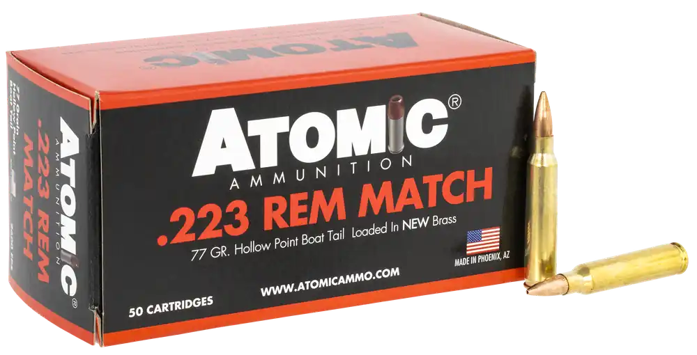 Atomic Rifle 223 Rem 77 Gr. Hollow Point Boat-Tail 50/Box