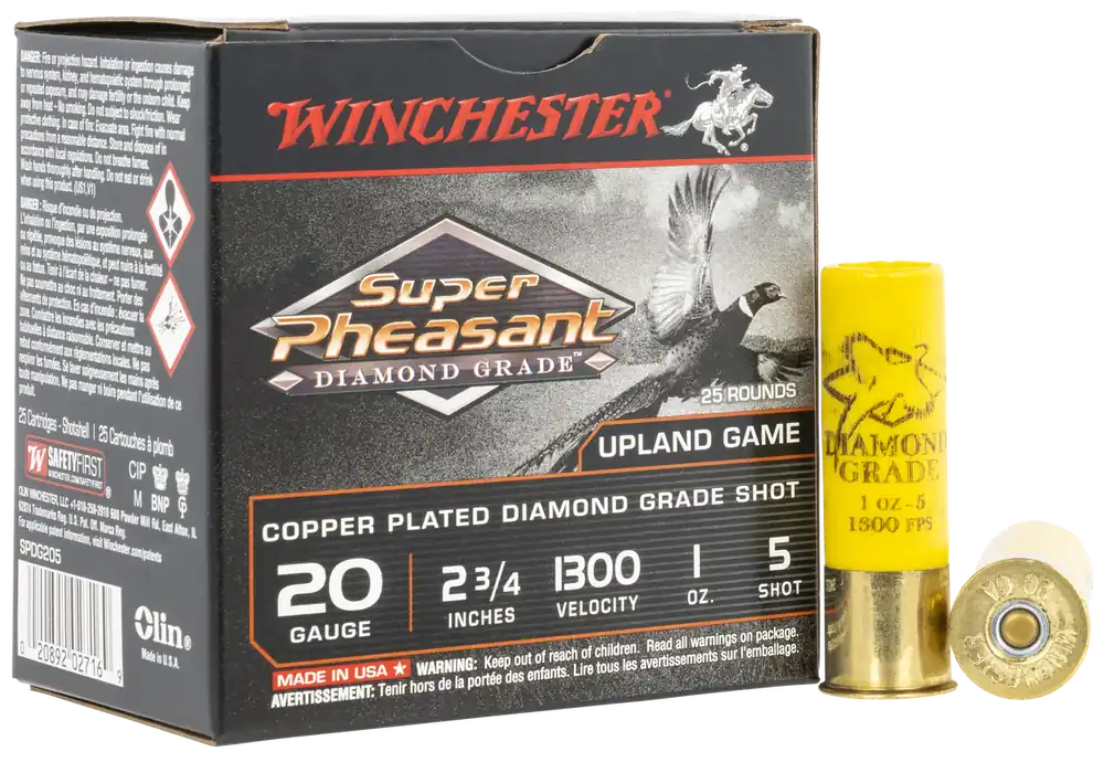 Winchester Ammo Super Pheasant Diamond Grade 20 Gauge 2.75" 1 oz 5 Shot 25 Bx/ 10 Cs