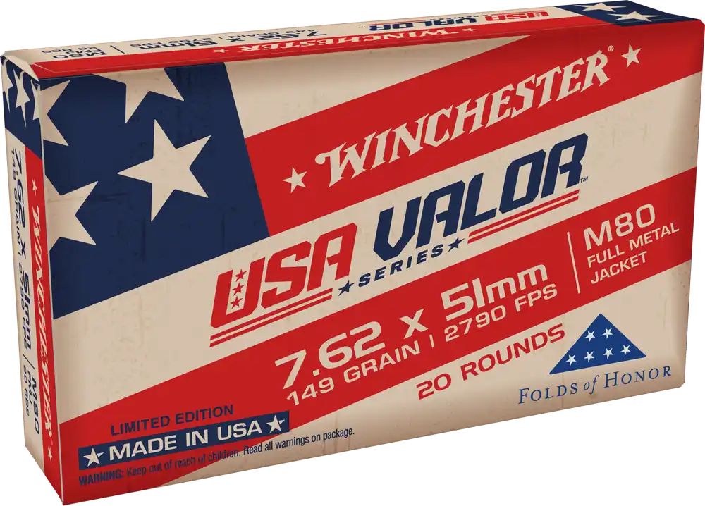 Winchester USA Valor 7.62x51mm NATO (308 win) 149gr FMJ 20rd