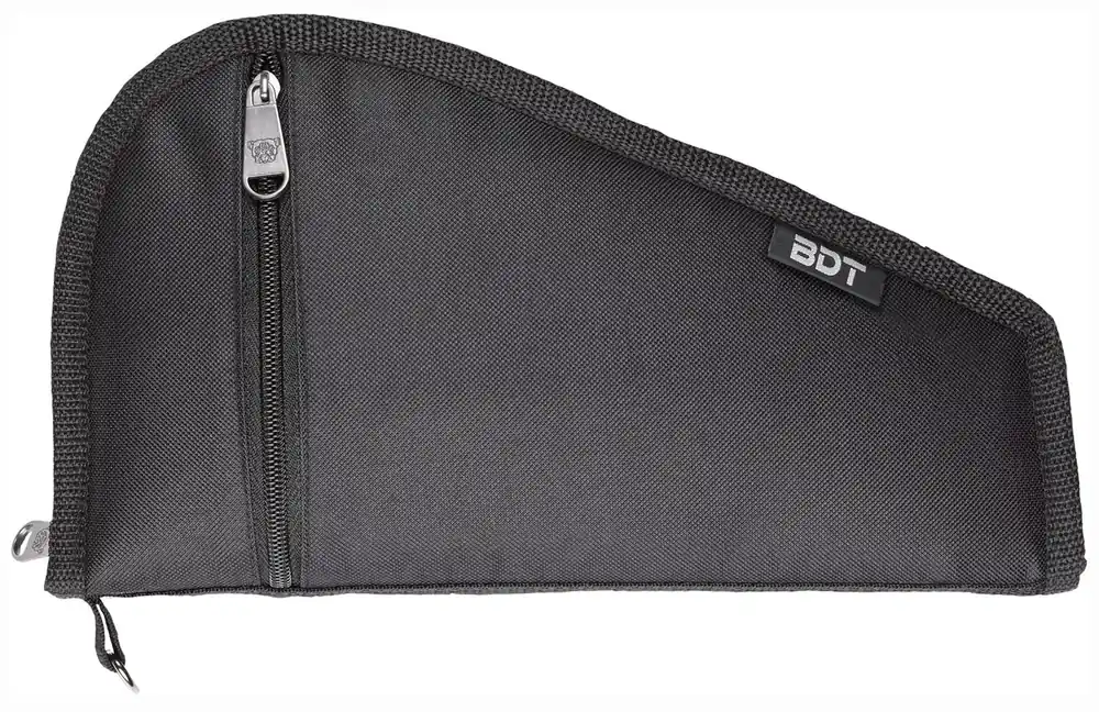 Bulldog Deluxe Pistol Case 12L x 6" H Black Padded Nylon with Pocket & Sleeve for Handgun"