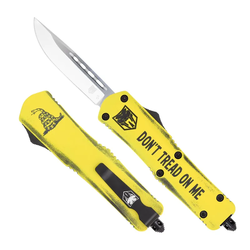 CobraTec Knives Don‘t Tread on Me Medium 3" OTF Drop Point Plain D2 Steel Blade