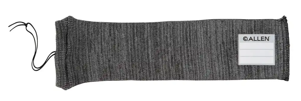 Allen Firearm Sock made of Gray Silicone-Treated Knit with Custom ID Labeling Holds Handguns 14 L x 3.75" W Interior Dimensions"