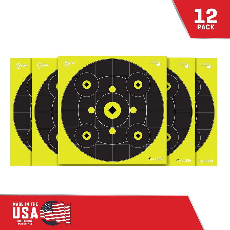 EZ-Aim Splash Bullseye Paper 12" Black/Yellow 12 Per Pack