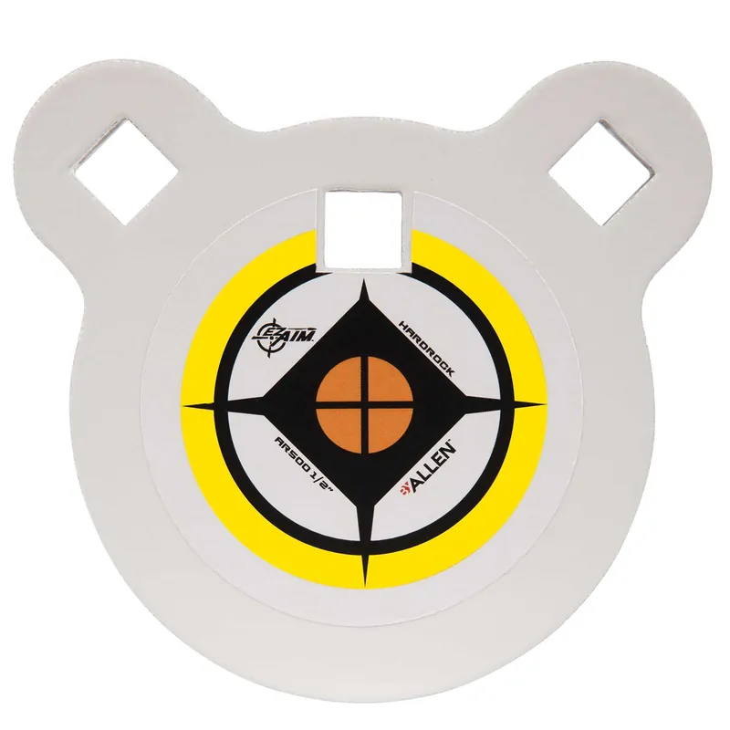 EZ-Aim Hardrock Gong 4" Black/WhiteYellow AR500 Steel Gong 0.50" Thick Hanging 4 Per Pkg