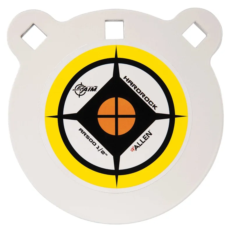 EZ-Aim Hardrock Gong 6" Pistol/Rifle Black/WhiteYellow AR500 Steel Gong 0.50" Thick Hanging 3 Per Pkg