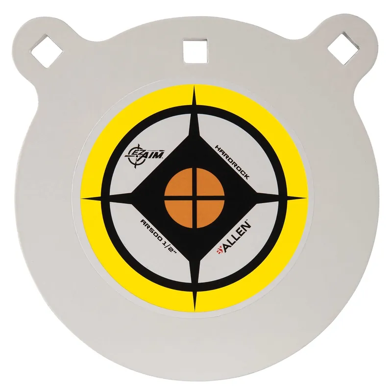 EZ-Aim Hardrock Gong 8" Black/WhiteYellow AR500 Steel Gong 0.50" Thick Hanging