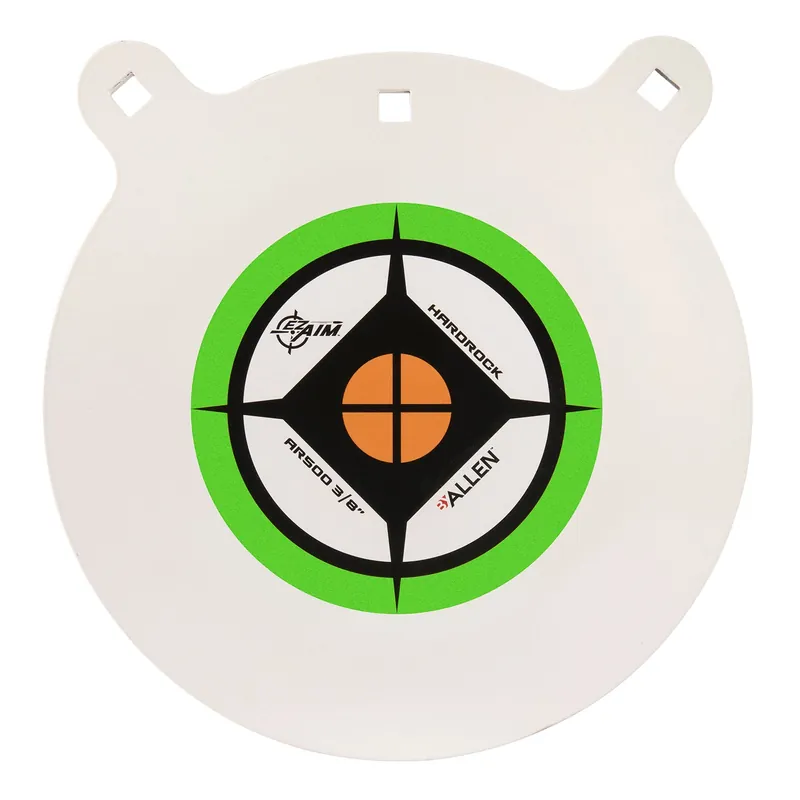 EZ-Aim Hardrock Gong 12" Pistol/Rifle Black/Green/White AR500 Steel Gong 0.38" Thick