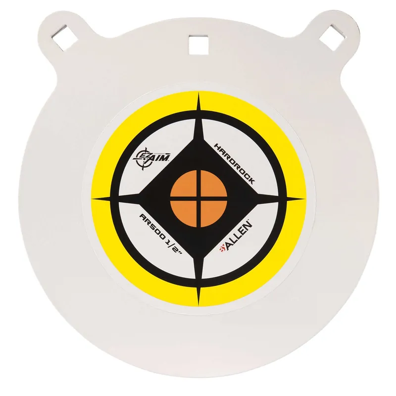 EZ-Aim Hardrock Gong 10" Rimfire Pistol/Rifle Black/WhiteYellow AR500 Steel Gong 0.50" Thick Hanging 3 Per Pkg