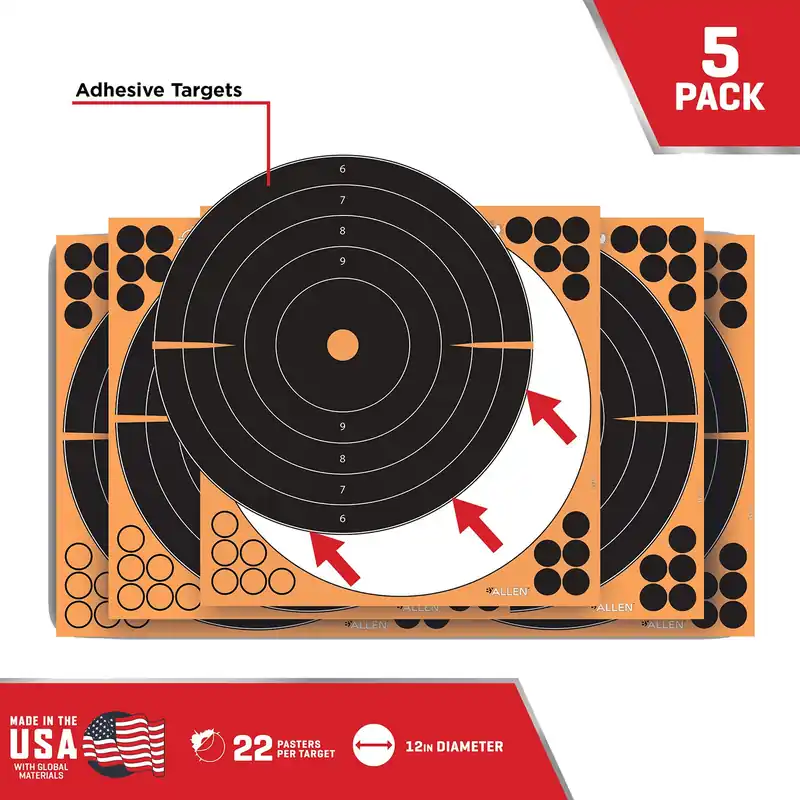 EZ-Aim Splash Target Paper Black/Orange Bullseye Illustration Impact Enhancement Yes 10 Pk.