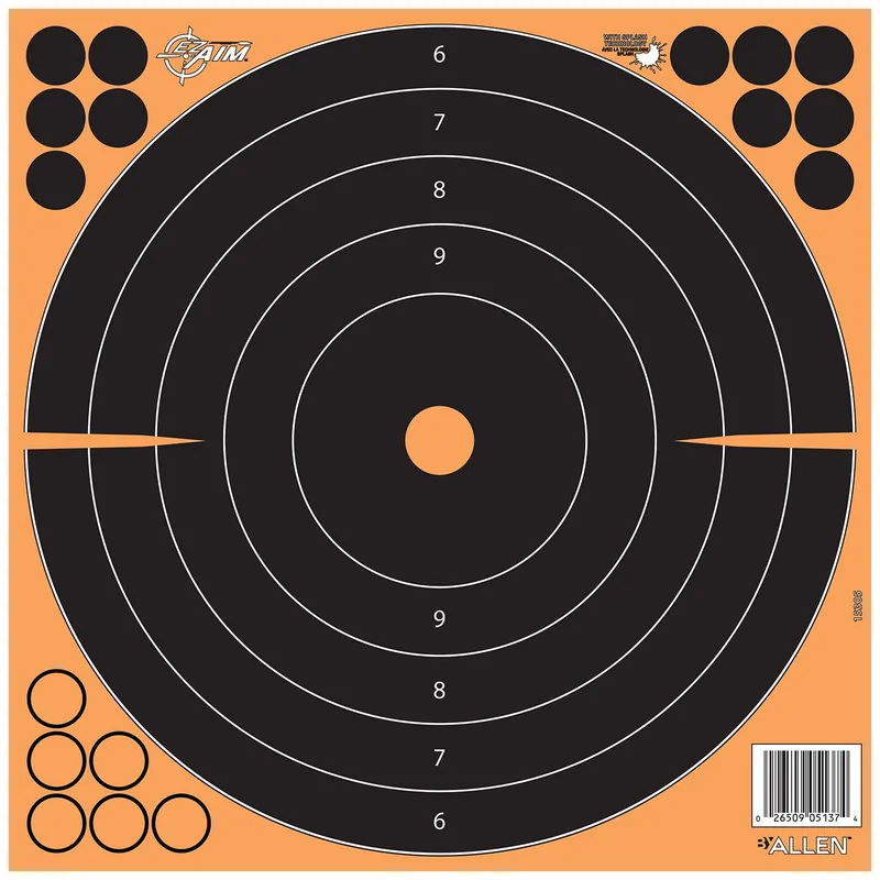 EZ-Aim Splash Target Paper Black/Orange Bullseye Illustration Impact Enhancement Yes 25 Per Pkg