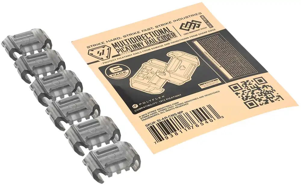 Strike Industries Multidirectional Picatinny Rail Cover Clear Smoke PolyFlex with Cable Management Slots for Picatinny Rails