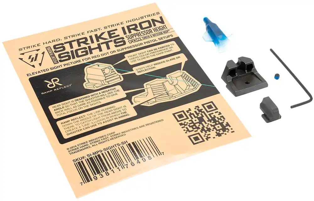 Strike Industries Suppressor High Sights Black Stainless Steel Housing S&W M&P, M2.0, SD9 VE, SD40 VE