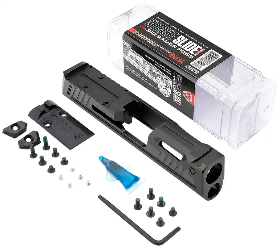 Strike Industries Strike Replacement Slide with Ports & Optics Cut for Sig P365 Includes Charging Handle