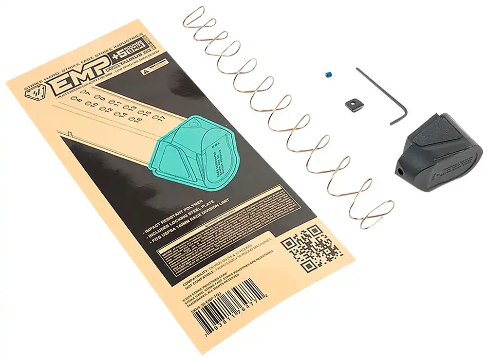 Strike Industries Enhanced Magazine Plate Extended +5rd 9mm Luger Black Polymer for Taurus G3