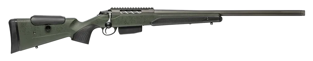 Tikka T3x Super Varmint 6.5 CM 5+1 23.70" Steel Barrel Steel Rec Green Syn Stock Adj Cheekpiece Threaded Rail JRTXRSV382