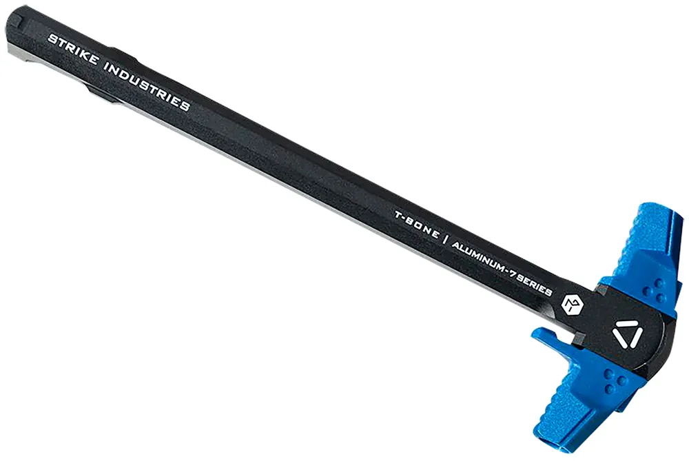 Strike Industries T-Bone Charging Handle .223/5.56x45mm Nato Blue Polymer Handles Aluminum Shaft for AR-15
