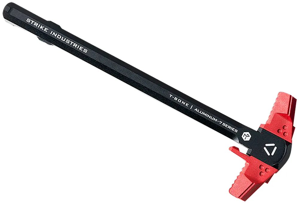 Strike Industries T-Bone Charging Handle .223/5.56x45mm Nato Red Polymer Handles Aluminum Shaft for AR-15