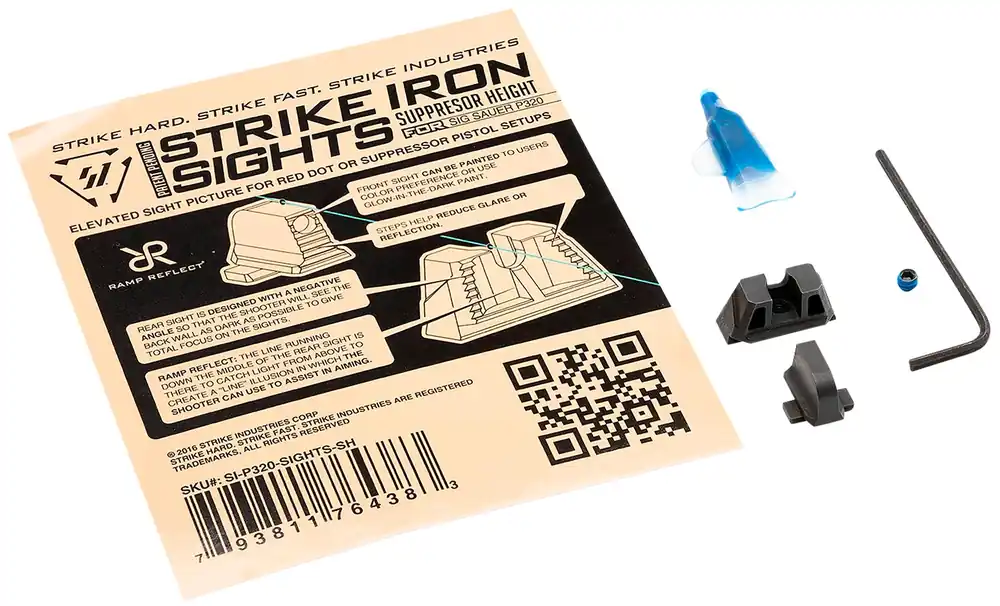 Strike Industries Suppressor High Sights Black Stainless Steel Housing Sig P320