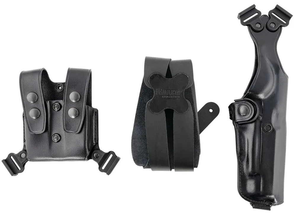 Galco VHS 4.0 Fits Chest Up To 52" Black Leather Shoulder 1911 5" Ambidextrous Hand