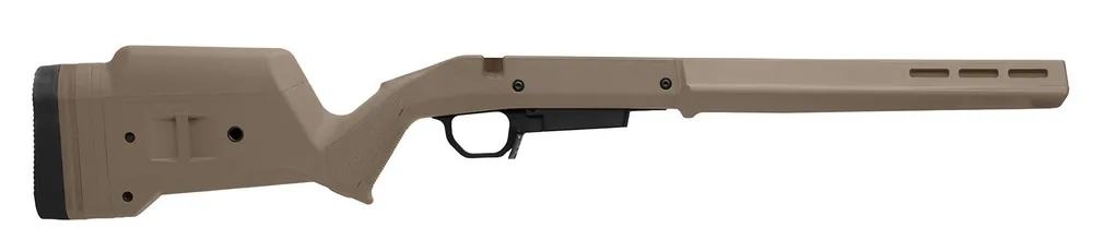 Magpul Hunter American Stock Flat Dark Earth Adjustable Synthetic Stock with Aluminum Chassis for Short Action Ruger American Right Hand Includes STANAG Mag Well